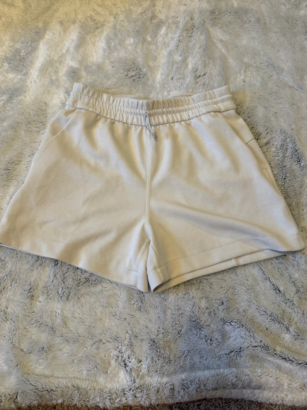 lululemon Soft Stream Cream Elastic-Waist Athletic Shorts